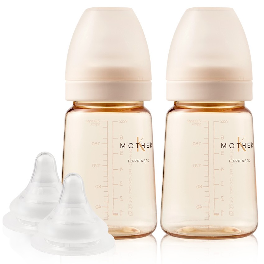 마더케이 베이직 PPSU 젖병 + 젖꼭지 1단계 트윈팩, 크림, 180ml, 2개 31,310원