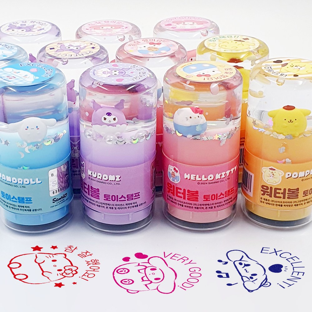 산리오 워터볼 토이스탬프 5종 세트 참잘했어요 캐릭터 칭찬도장 어린이 선물 시나모롤 쿠로미 헬로키티 37,400원