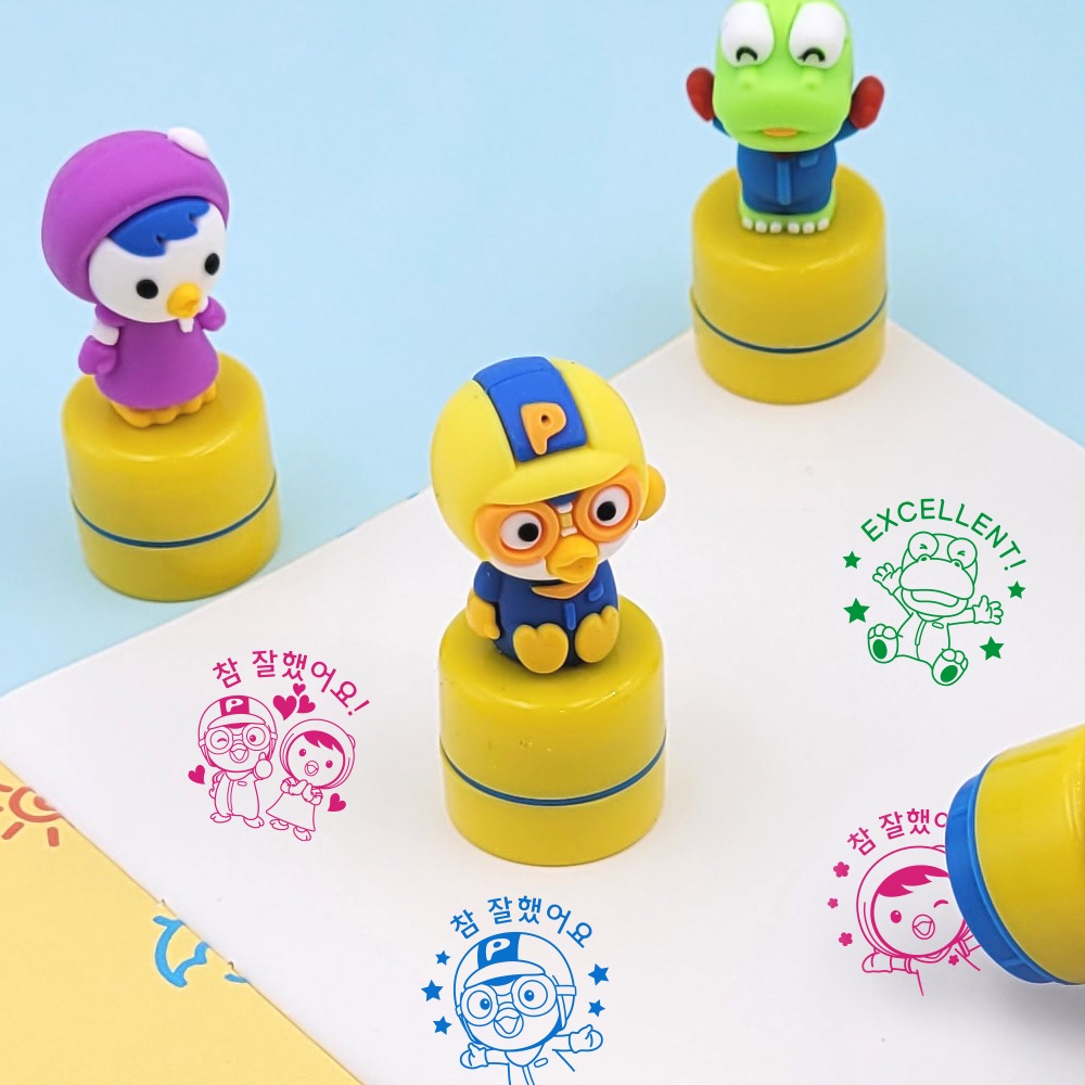 뽀로로 피규어 스탬프 12개입 참잘했어요 캐릭터 칭찬도장 패티 크롱 루피 토이 인형 51,600원