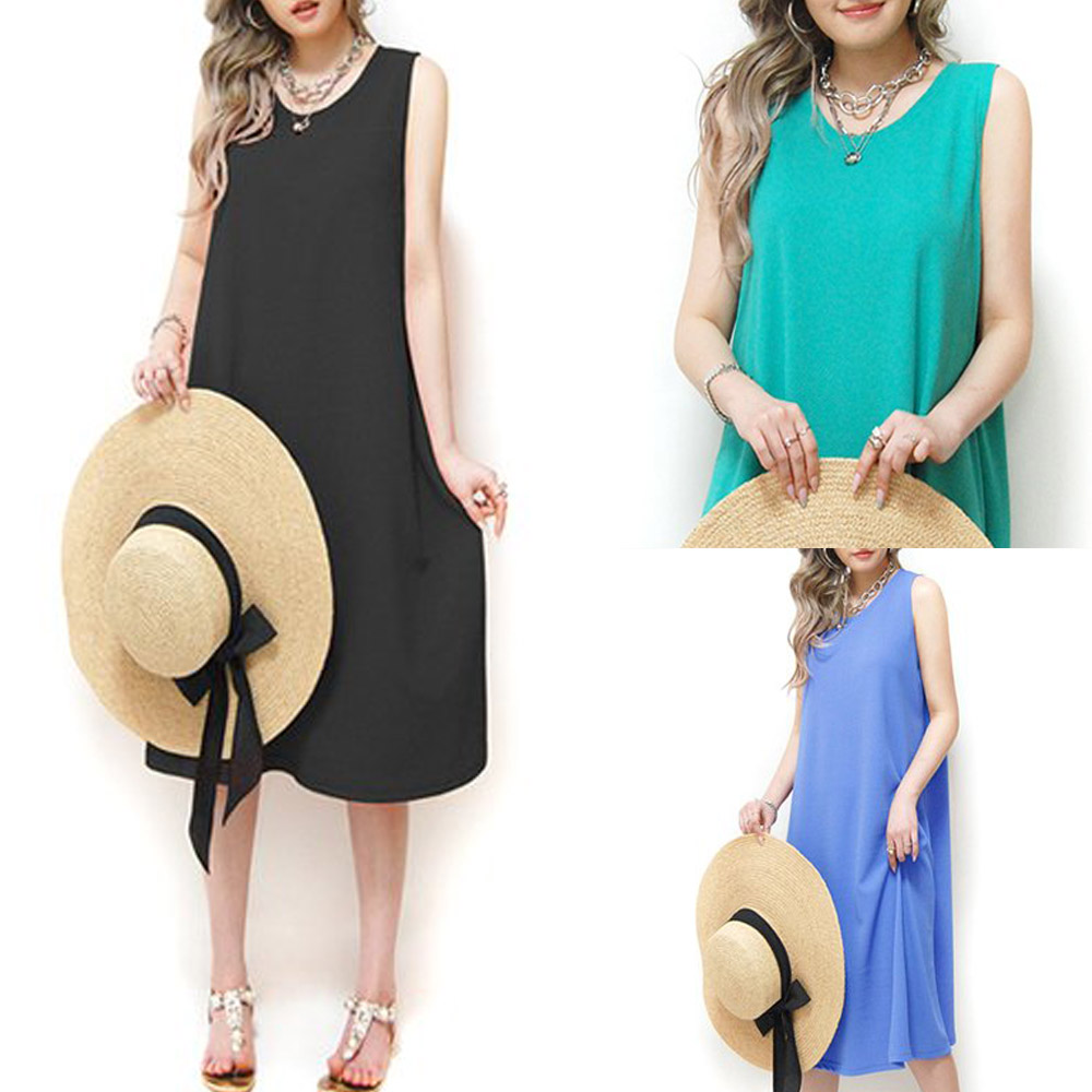 빅사이즈여성의류 와이드 쿨 나시 원피스 아이스 민소매 ops 비치웨어 바캉스룩 오버핏 66-88 size 9,900원