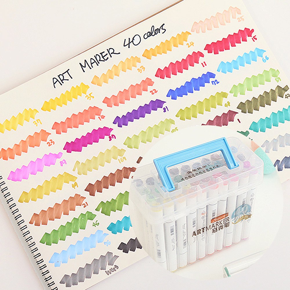 민화샵 디자인 트윈 유성마카슈페리어 40색세트 / 디자인 마카 드로잉용품 트윈마카 마커펜 마커세트 디자인마카 디자인마커 드로잉마카 트윈마카 세트 66,000원