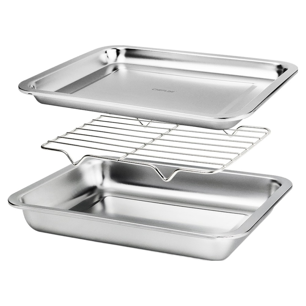 셰프라인 연마제 걱정없는 스텐 트레이 세트, 1세트, 트레이 + 바트 + 랙 19,900원