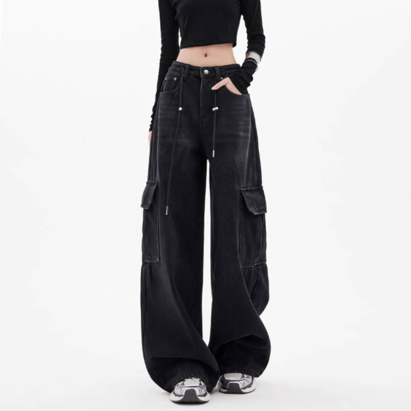 SAHINER 여성 와이드 카고 데님 팬츠 스트릿 루즈핏 봄바지 ANZ81 24,900원