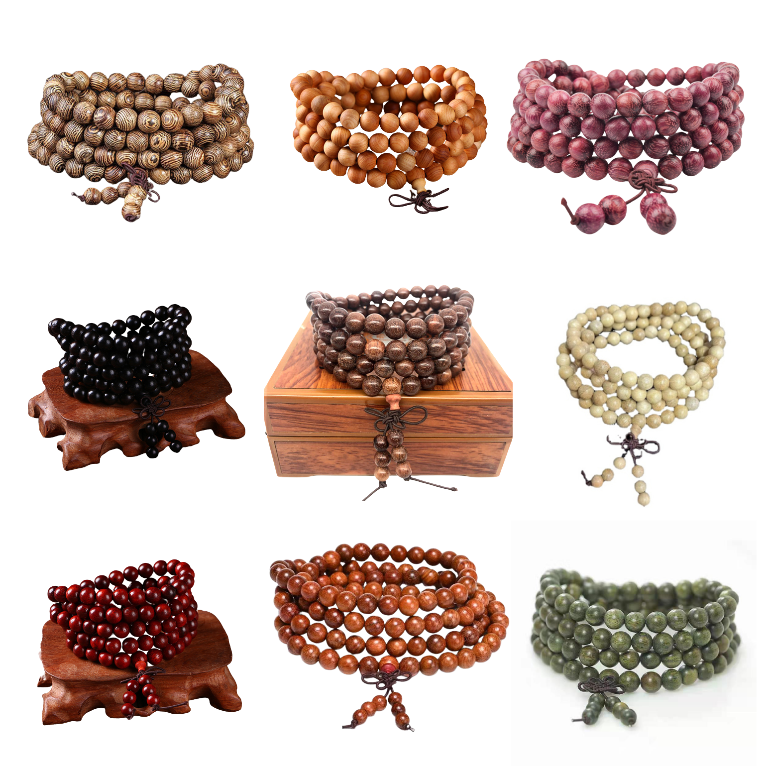 만불루 패션염주 팔찌염주 108염주 불교 여성 남자 염주 팔찌 나무 원석 재물운 소원 성취 만사형통 반야 불교용품 남성 염주팔찌 9,800원