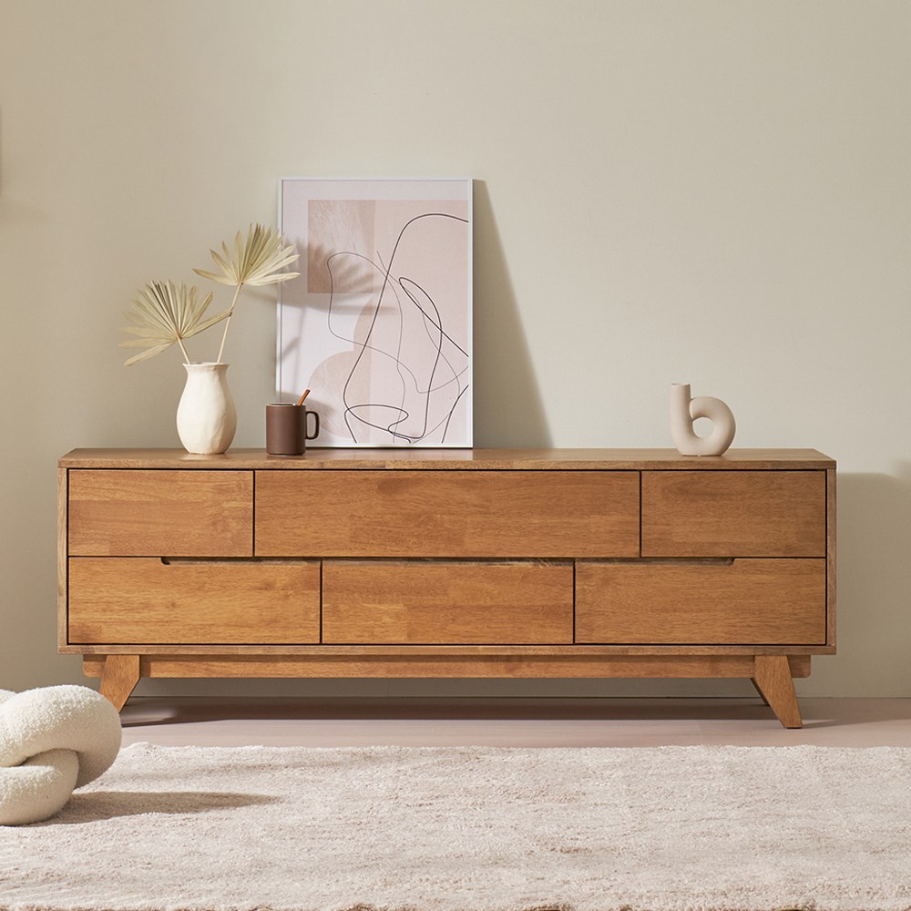 리츠우드 마야 고무나무원목 1600 높은거실장 TV장식장, 네추럴 299,000원