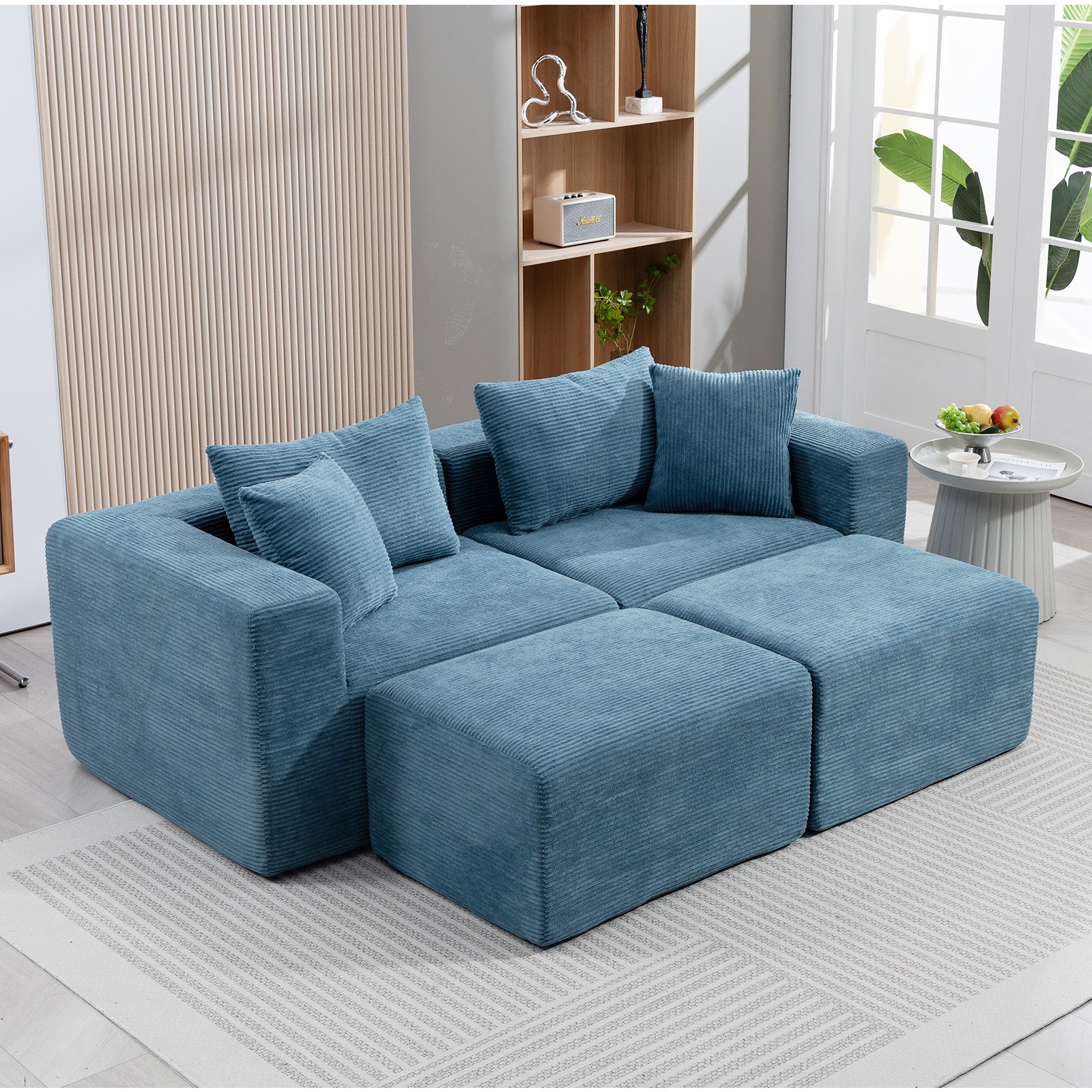SAMMU 면 설치 모듈형 압축 소파 소파 침대 맞춤 조합 1~6인용 2517, 네이비 블루A+B+2D 491,600원