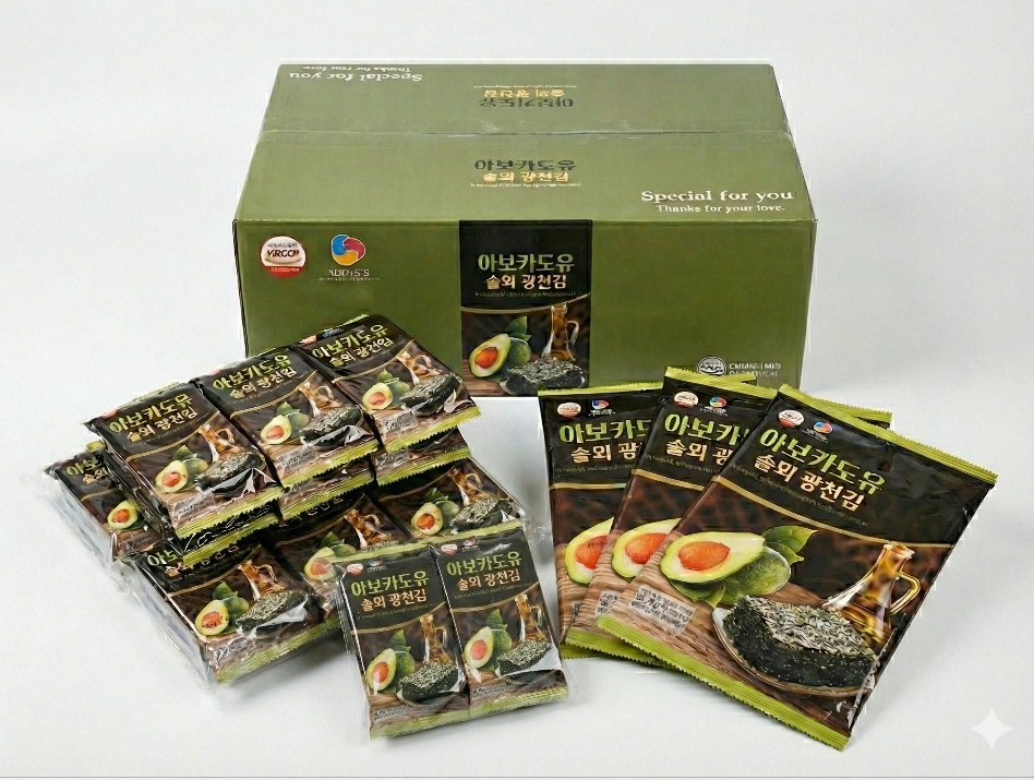 솔뫼광천김 아보카도유 [전장김3봉+도시락16봉]6세트1박스 72,000원
