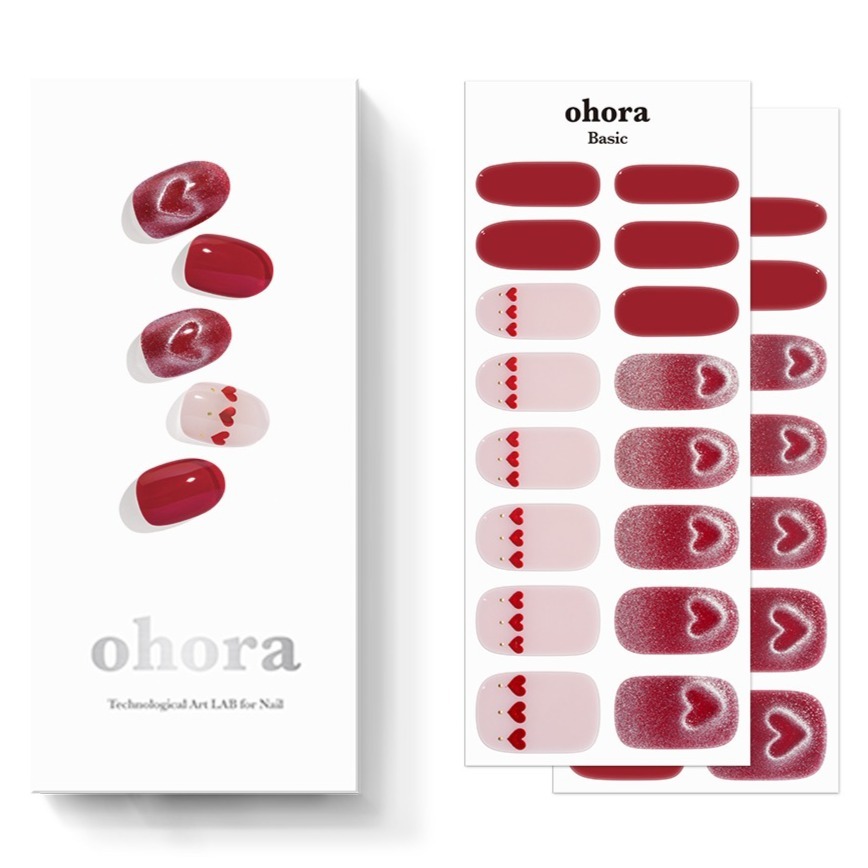 오호라 N 하트 팝 젤스트립 네일 basic 16p + point 14p + nail file + wood stick + prep pad 2p 세트 14,800원