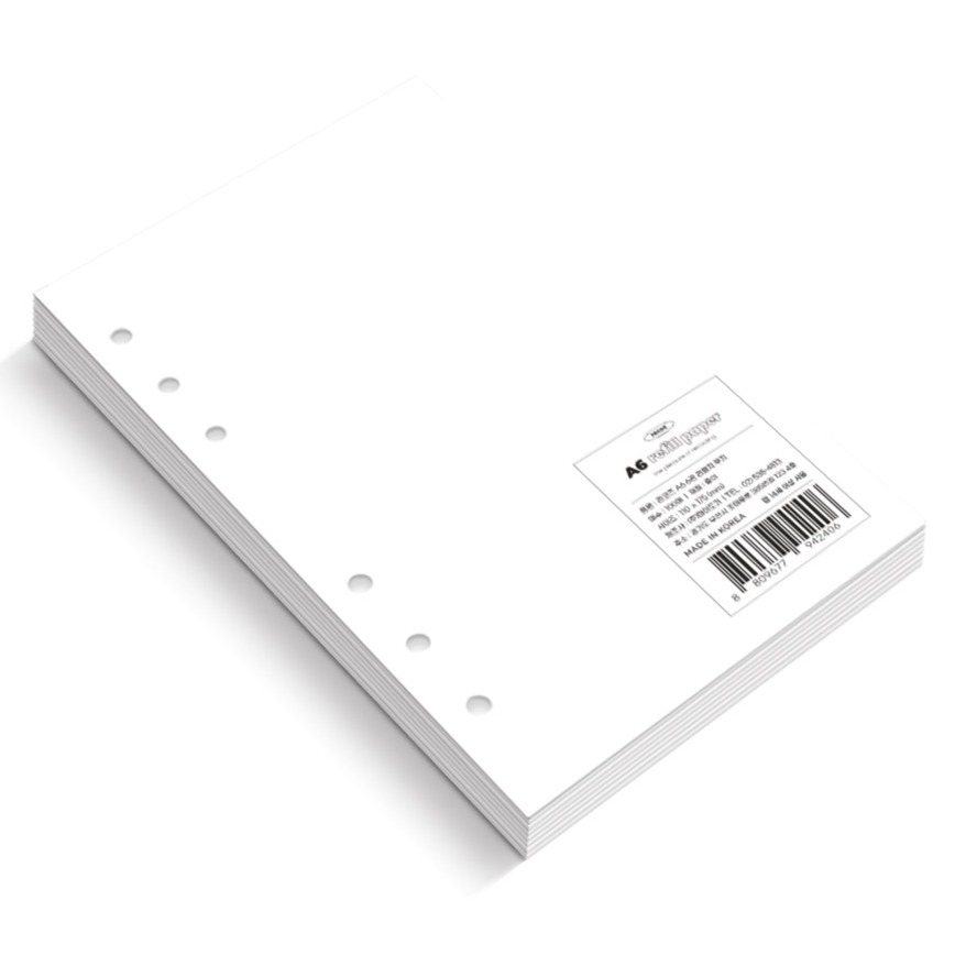 리코즈 A6 6공 리필 다이어리 내지 만년형 무지 6,900원