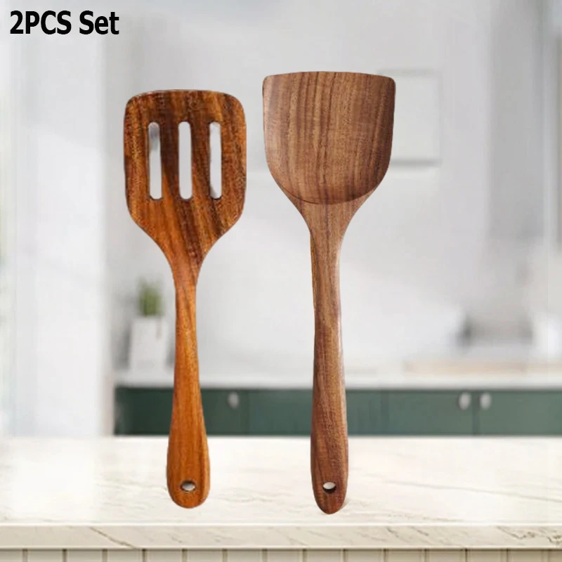 쿠쿠스토어 천연 티크 나무 주방 스푼 스패출라 세트 도구 숟가락 논스틱 요리 음식 19,700원