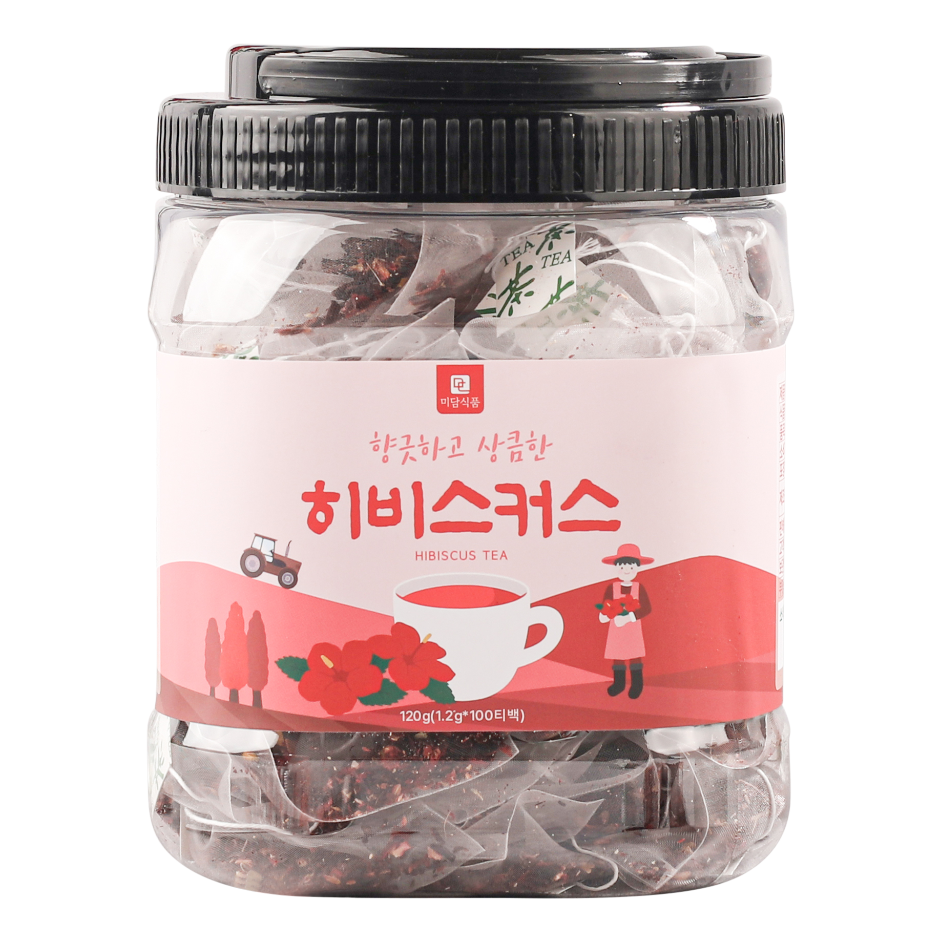 미세플라스틱 없는 생분해필터 미담식품 히비스커스 차 삼각티백, 1개, 100개입, 1.2g 25,900원