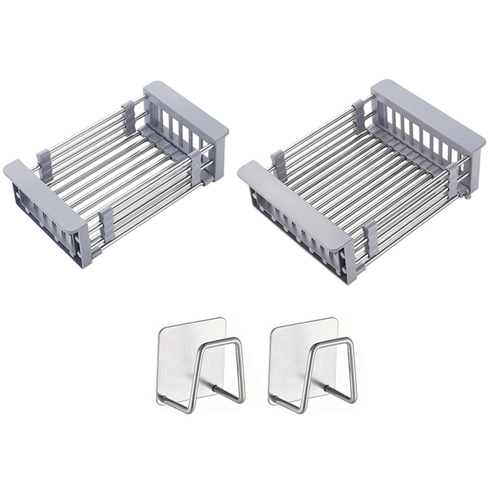 투데이리빙 4개 세트 싱크대 식기 건조대 + 수세미 거치대 길이조절 확장형 물빠짐 바구니 정리대 그릇 접시 설거지 건조 보관 선반 스텐 트레이 받침대 11,500원