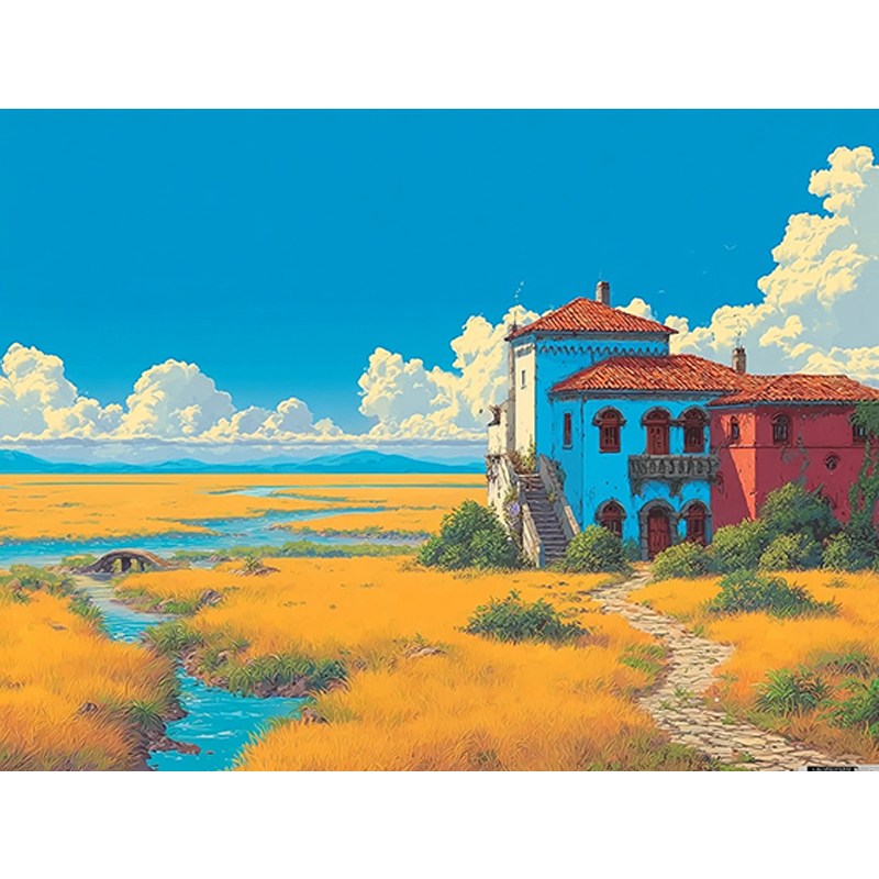 뉴타임즈 보석 자수 캔버스 타입 40X50cm 액자 포함 다이아몬드 그림 홈 인테리어 수공예 애호가 풍경화 동식물 특별한 선물, 1개, 금빛 들판 00380 15,000원