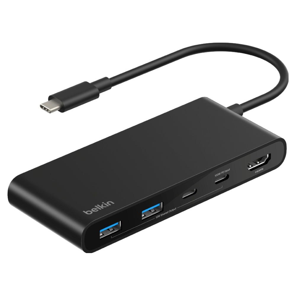벨킨 connect USB C 7 in 1 5Gbps 4K 60Hz HDMI 100W PD 듀얼 포트 허브 AVC023fqBK, 블랙, 1개 49,900원