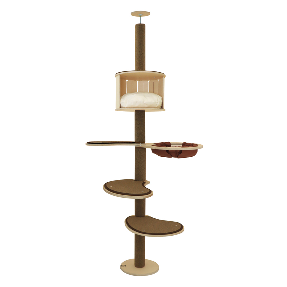 캣츠드림 고양이 하우스형 풀카펫 캣폴 세트 대 B형 002, 브라운, 1세트 389,000원