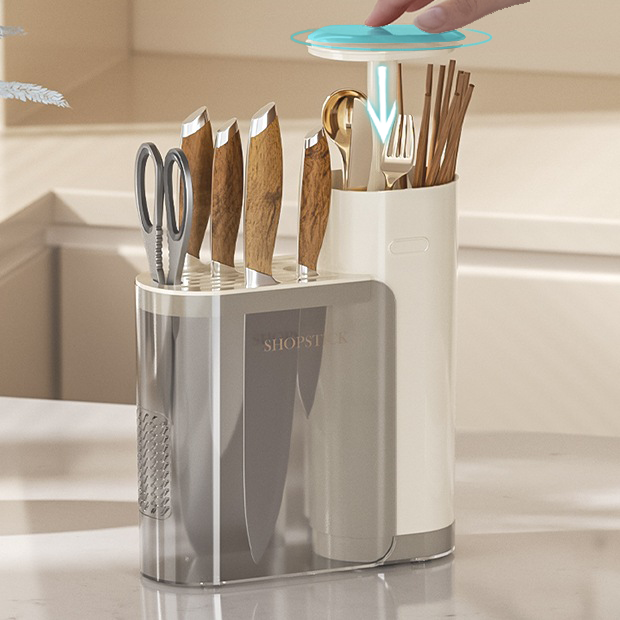 콜콜러브 승강식 다기능 젓가락 수납함, 주방 도구 정리함, 주방 환기 칼꽂이, 칼 보관함, 수저 수납 4,750원
