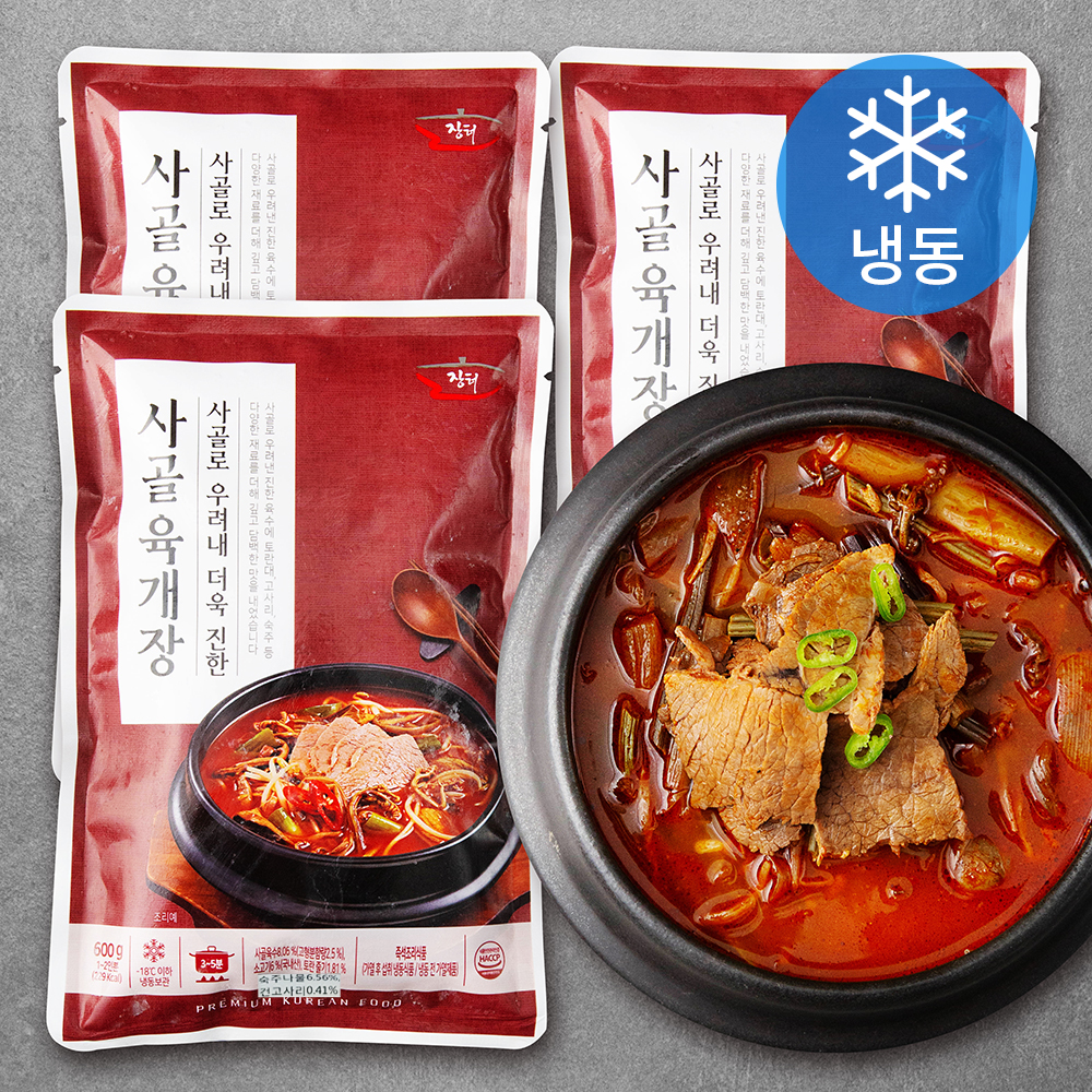 [로켓프레시] 장터 사골육개장 (냉동), 600g, 3팩 14,800원