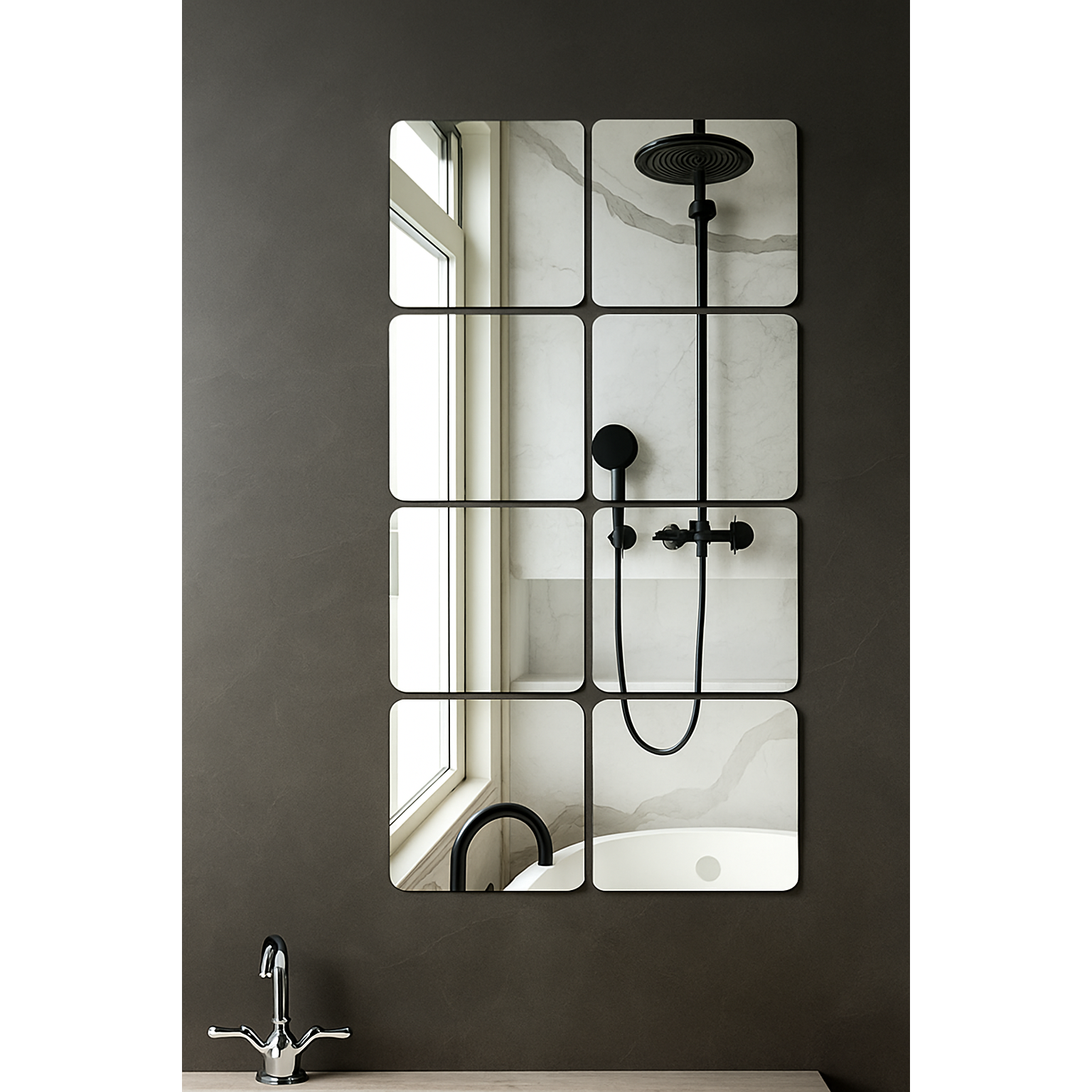 딱붙이는 아크릴 안전 거울 중형 투명 반사 벽거울 장식 인테리어 옷장 욕실 현관 12,900원