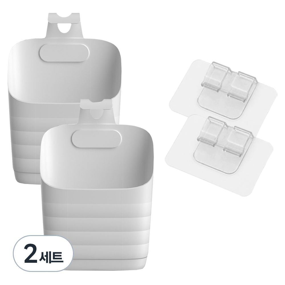 조이베리 주방 욕실 벽걸이 수납바구니 소형 2p + 접착패드 2p, 화이트, 2세트 15,780원