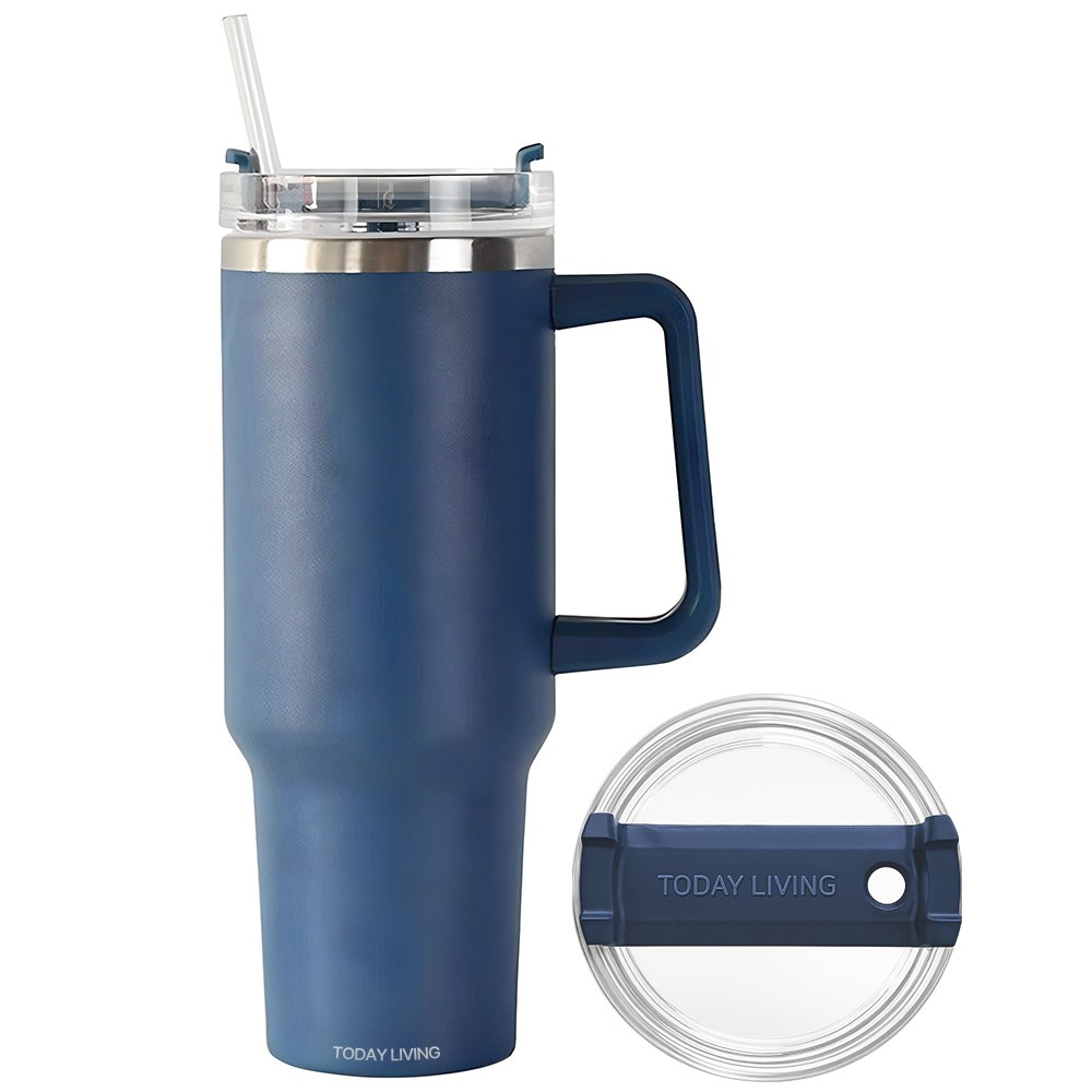 투데이리빙 1.18리터 대용량 스텐 텀블러 + 빨대 포함 손잡이 이중 보온 보냉병 아이스 스트로 플로우 보틀 리유저블 핸들 보냉 보온병 캠핑 콜드컵 물병 워터 물통 빨대컵 15,200원