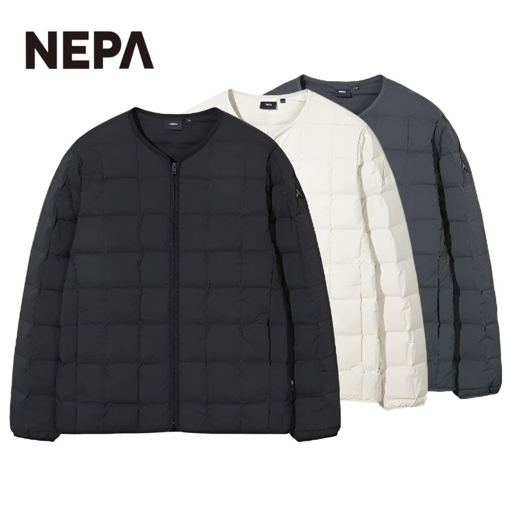 [매장발송] 네파 남성 경량패딩 구스다운 카라리스 라운드넥 아우터 등산 캠핑 골프 낚시 운동 사무실 단체복 잠바 146,900원