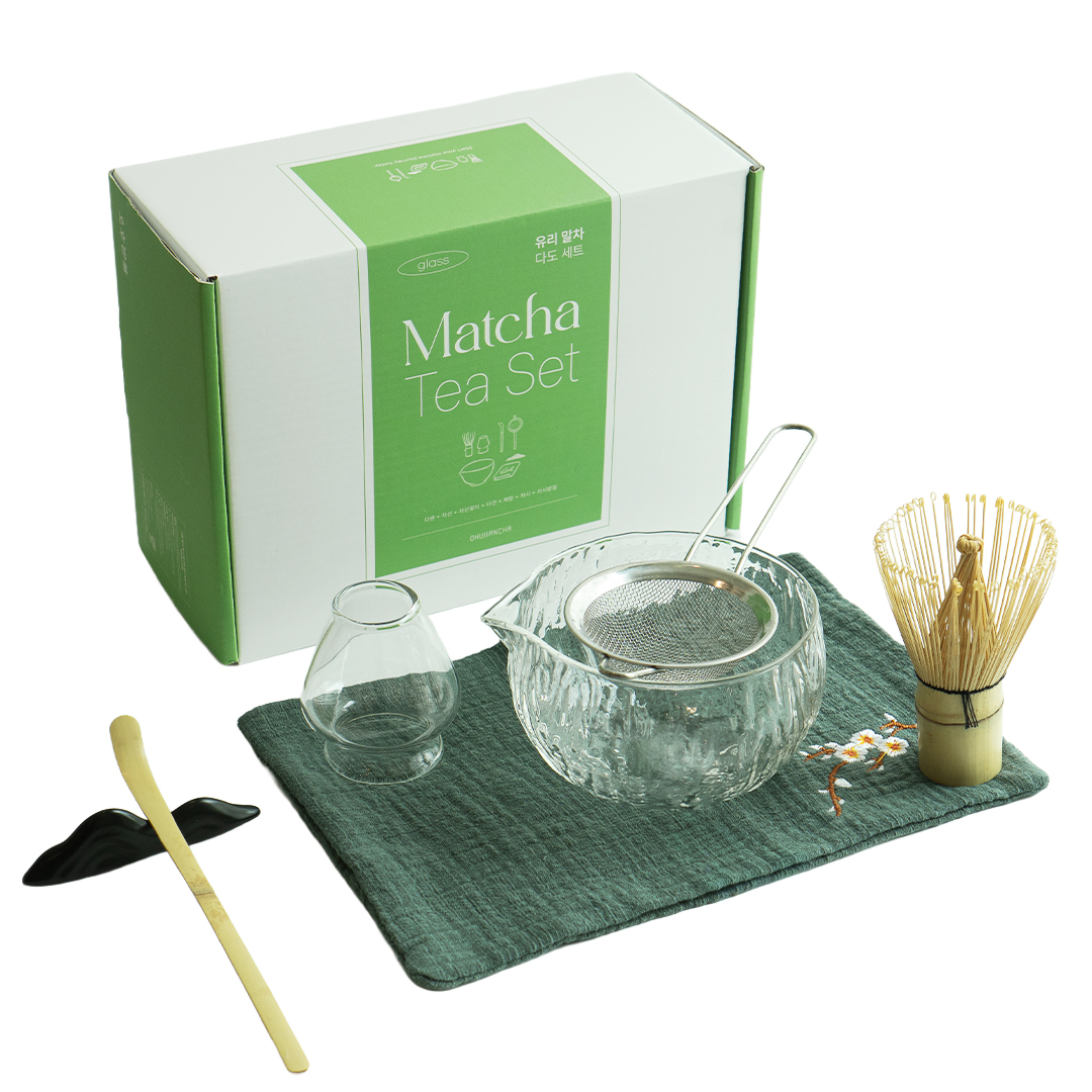 오후반차 유리 말차 다완 세트, 1세트, 말차 도구 7종, 단일 색상, 현재가 54,800원