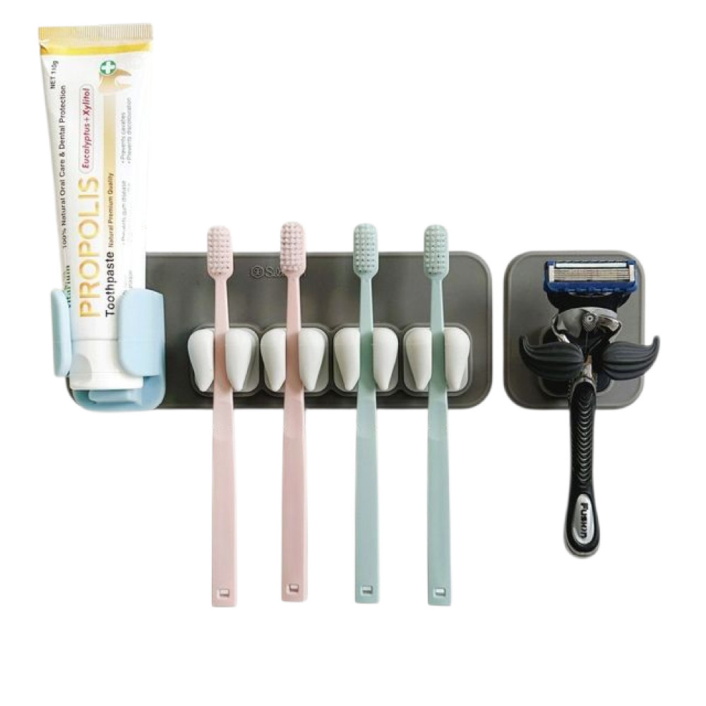 실리바스 욕실세트 치약걸이 칫솔걸이 면도기거치대 실리콘흡착, 1개, 그레이, 현재가 25,900원