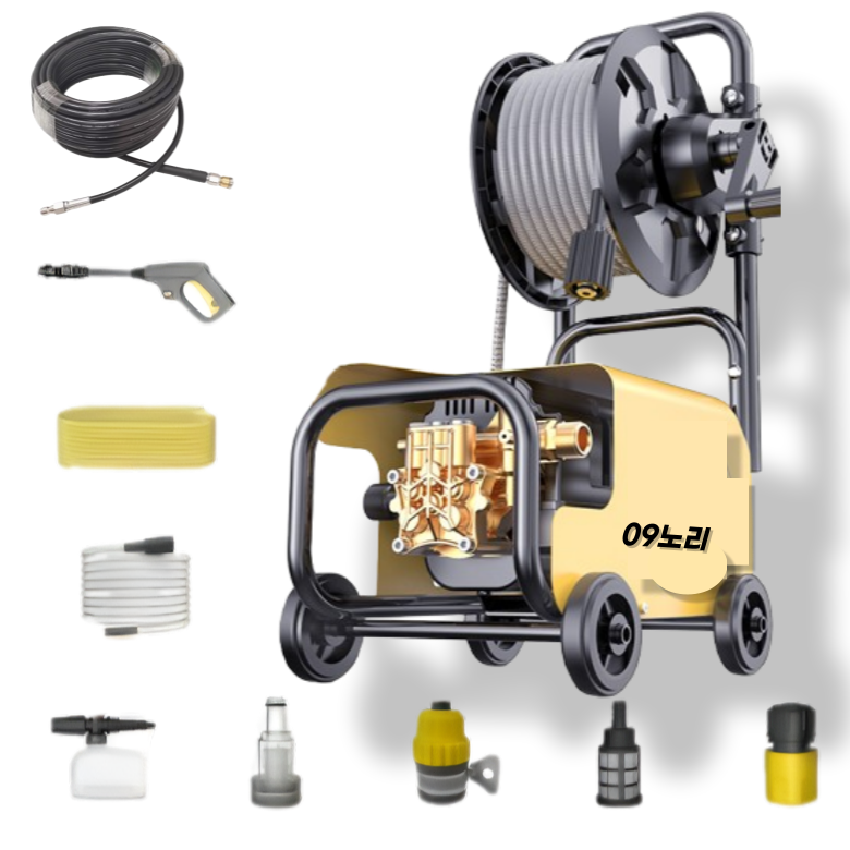 초강력 고압세척기 고압 분사기 자동차 세차기 하수구 뚫는 기계 200bar 09노리, 혼합색상, 단일상품 269,900원