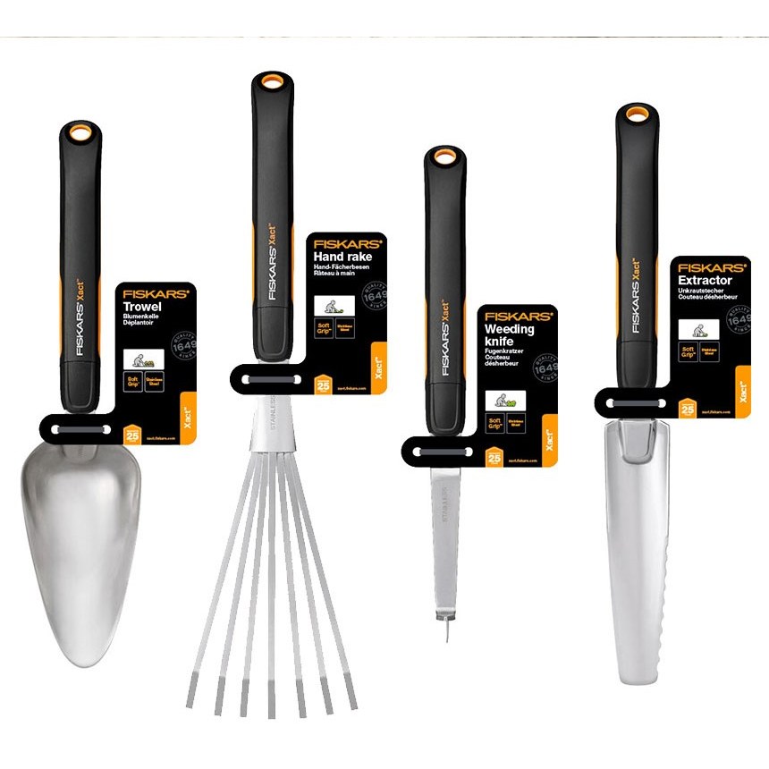(피스카스) Fiskars Xact 원핸드 원예/가드닝 작업 공구 4종(모종삽, 핸드레이크, 잡초제거칼, 잡초제거삽&톱), 1개 24,000원