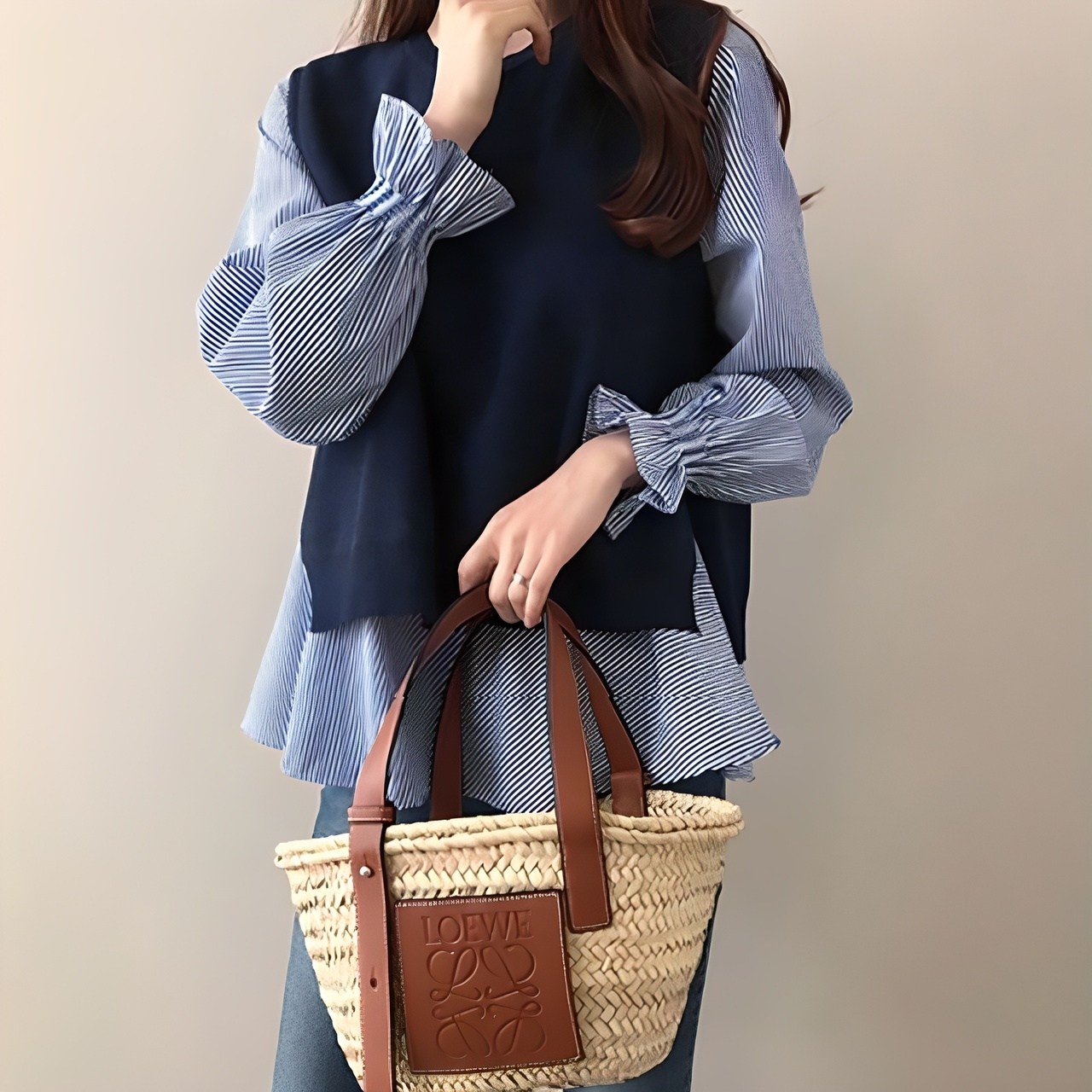 JLOG 니트 조끼 블라우스 티셔츠 세트 레나조끼BL 18,890원