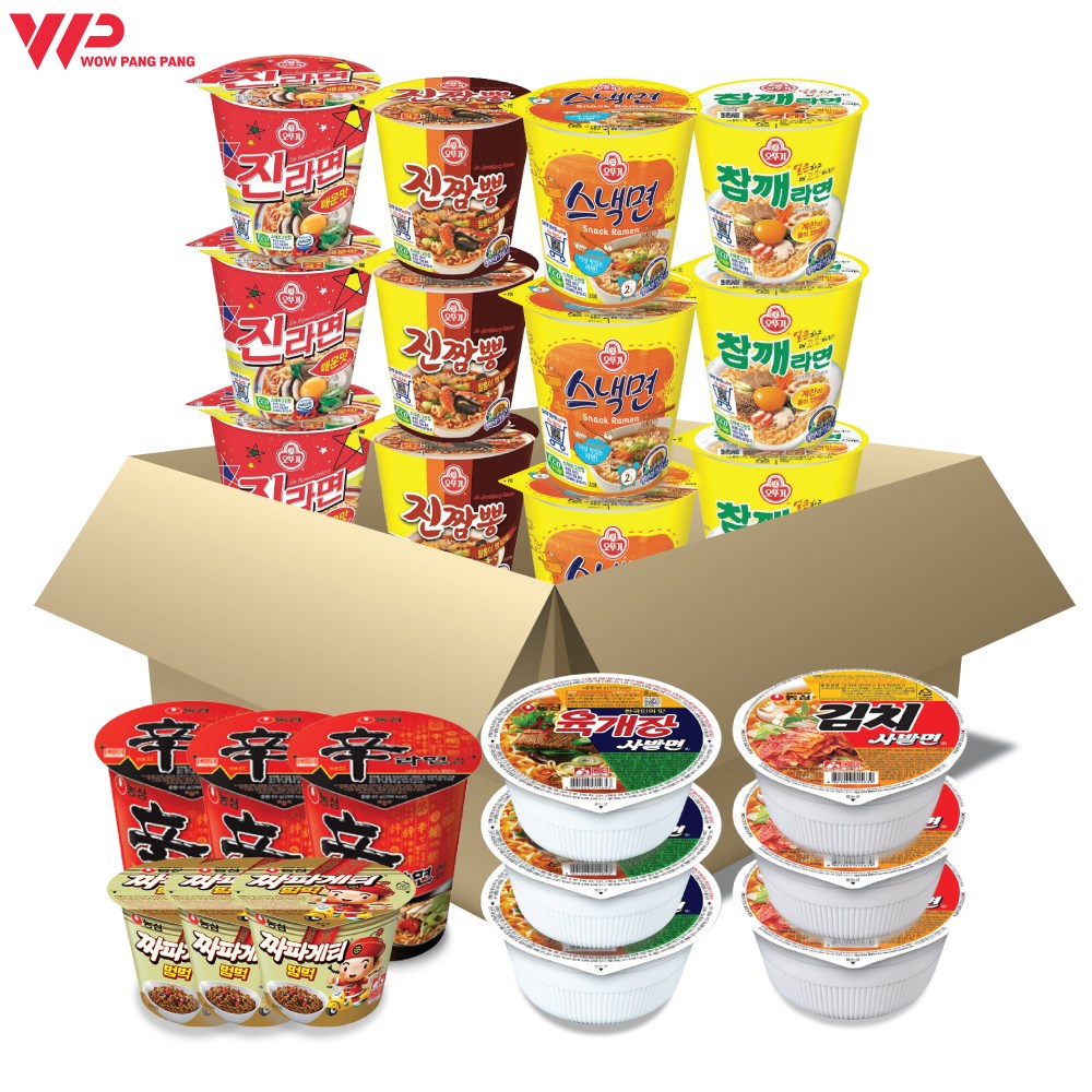 [와우팡팡]농심 오뚜기 소컵라면 혼합세트 8종 24개 1세트(육개장사발면+김치사발면+신라면+짜파게티범벅+진라면매운맛+스낵면+진짬뽕+참깨라면)각3컵 30,800원