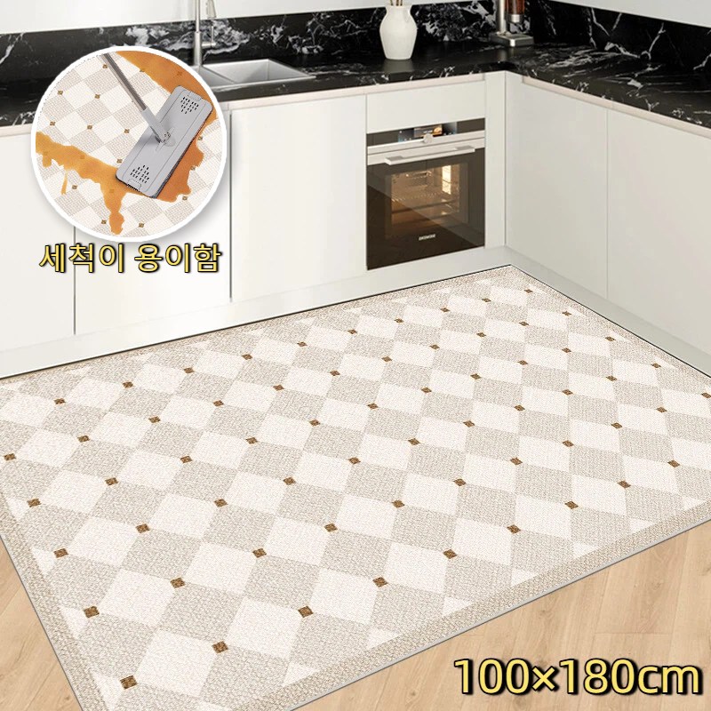 주방매트 특대형 pvc 기름방지 미끄럼방지 잘라쓰는 두꺼운 주방 발매트, 파리 정원, 1개 41,700원