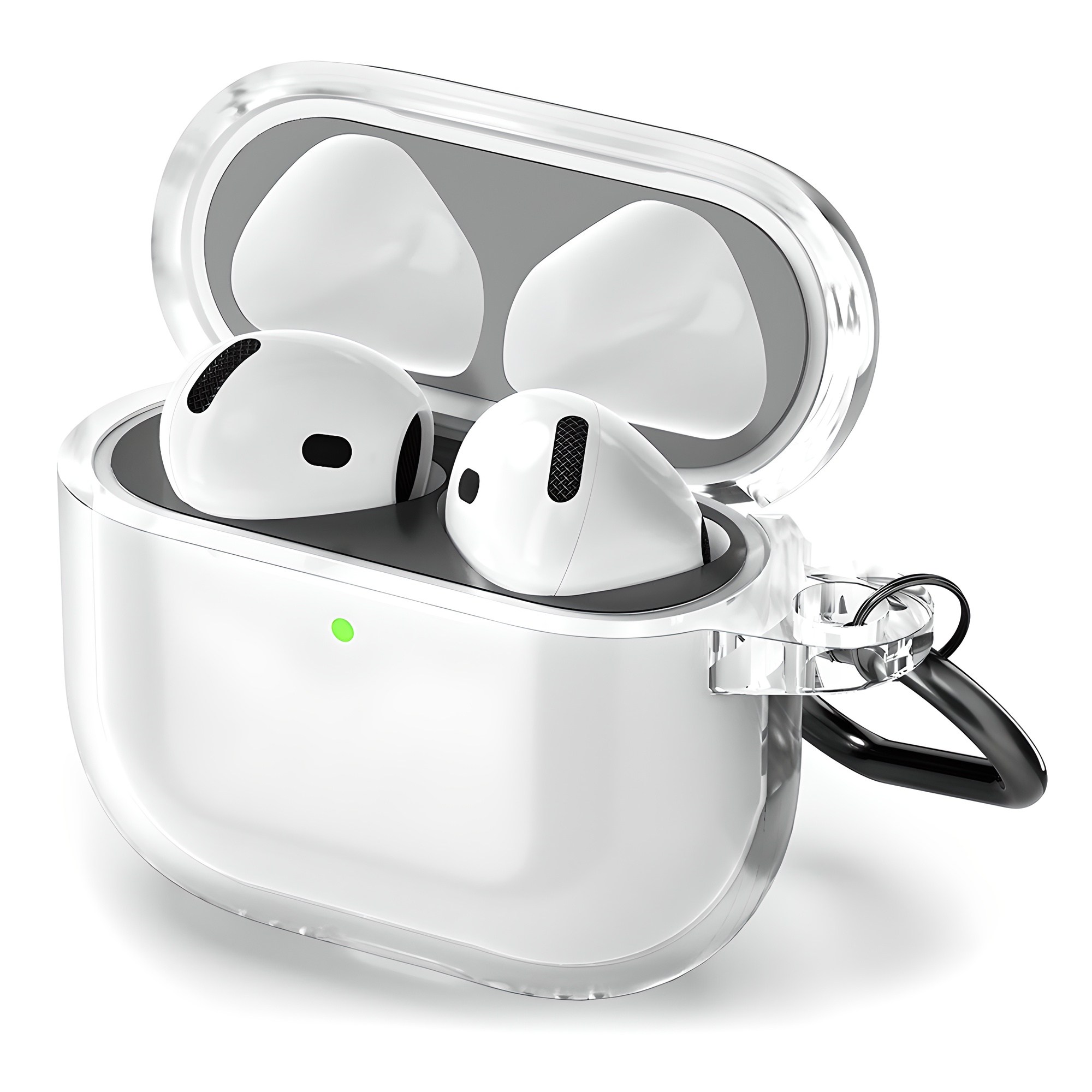 신지모루 변색방지 이어폰 TPU 투명케이스 + 철가루 방지 스티커 + 카라비너 세트, 에어팟 4세대, 투명(케이스), 1개 7,930원