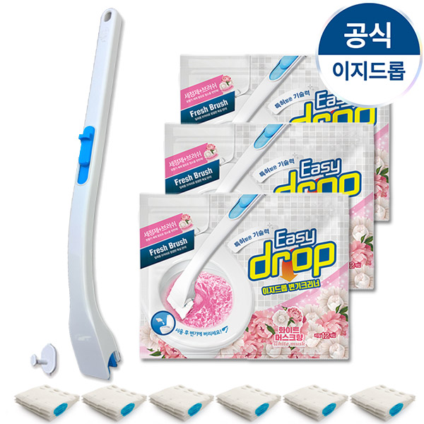 이지드롭 일회용 변기크리너 핸들1개+리필3팩+사은품6개입 (총42개입) 향 4종 변기세정제 19,900원