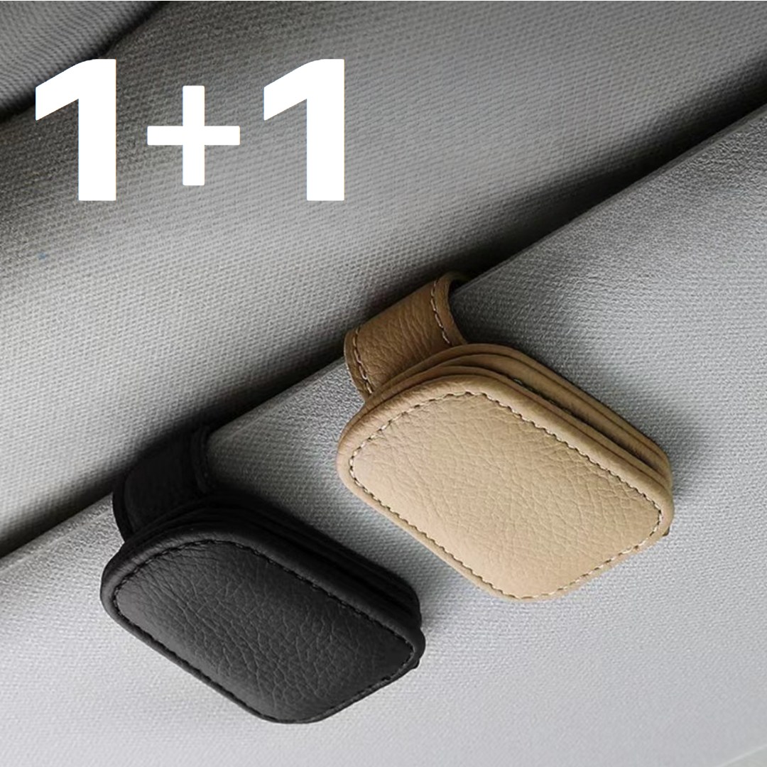 차량용 안경거치대 선글라스클립 1+1, 1개, 블랙+베이지 12,740원