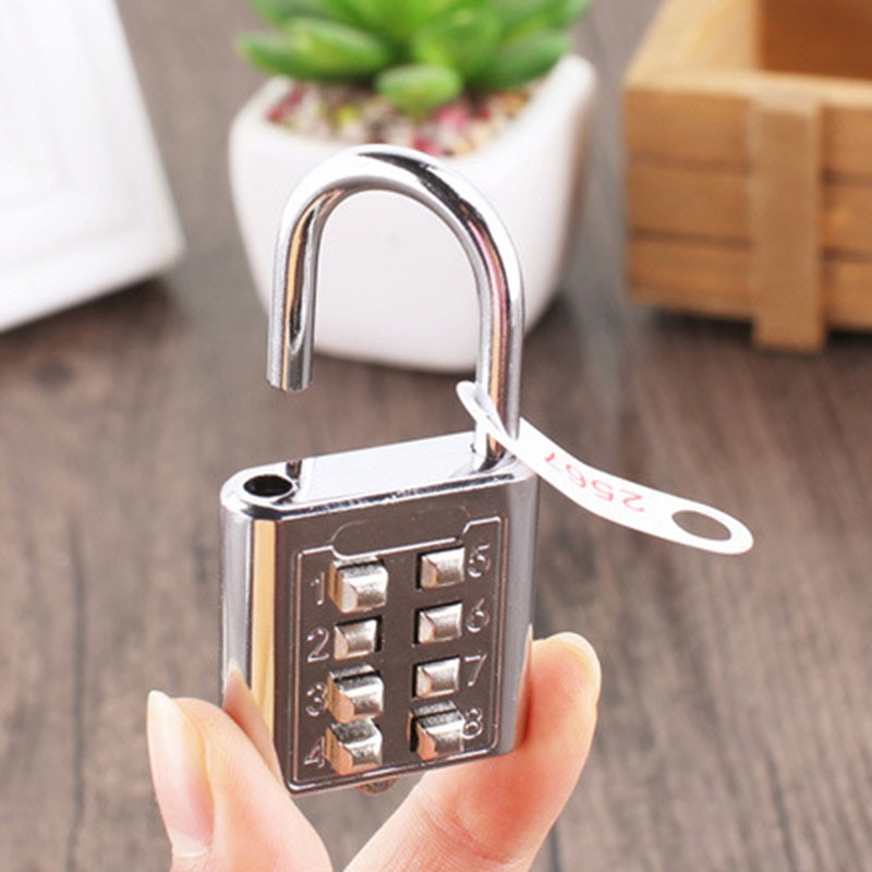 다이얼 잠금장치 번호자물쇠 락커룸 사물함 자전거 버튼식 잠금키 자물쇠 8자리, 1개 6,750원