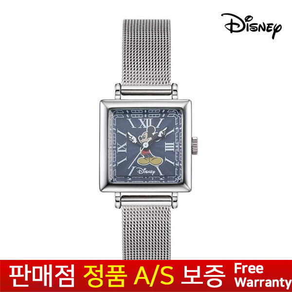 (디즈니) DISNEY [한국본사정품][무상AS] 여성여자학생 블루 미키마우스 메탈메쉬밴드 손목시계 D11922MBL 47,900원