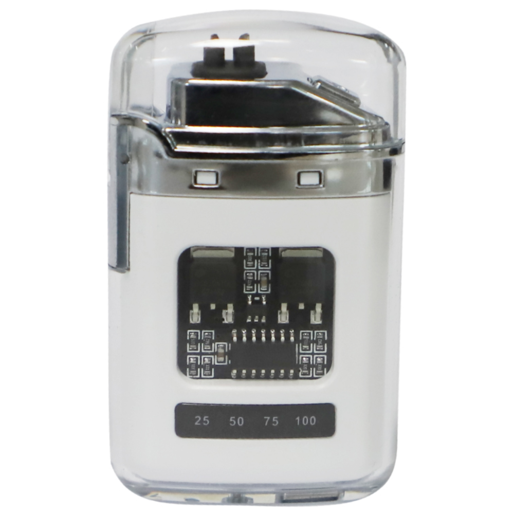 Kingfire c타입 플라즈마 라이타 캠핑용 라이터 충전식 듀얼아크 캔들 점화기 LED 배터리표시 투명쉘, 화이트, 1개 15,900원