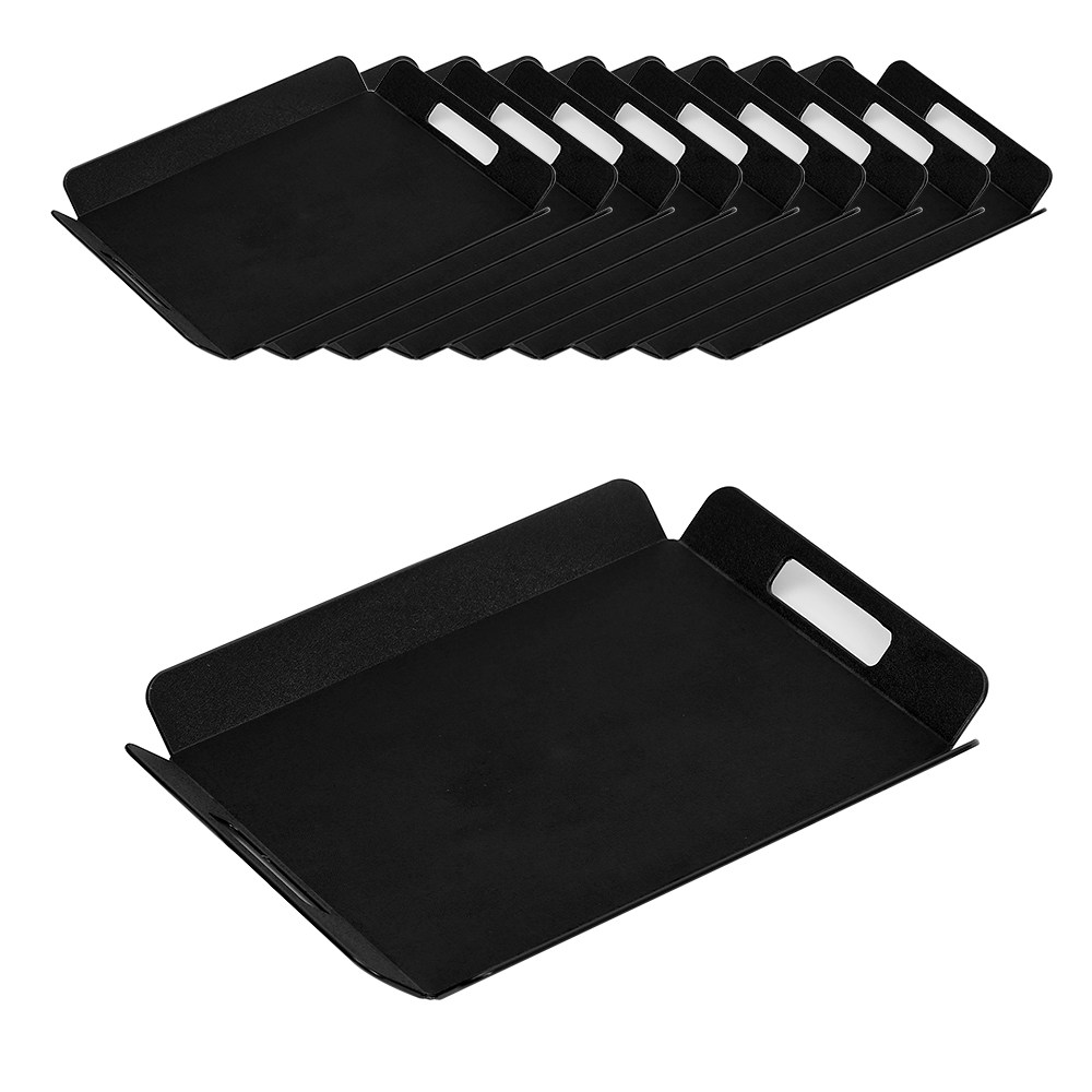 카멜 논슬립 직사각 쟁반 손잡이형 블랙 소 36x28cm, 검정-10개세트, 10개 50,000원