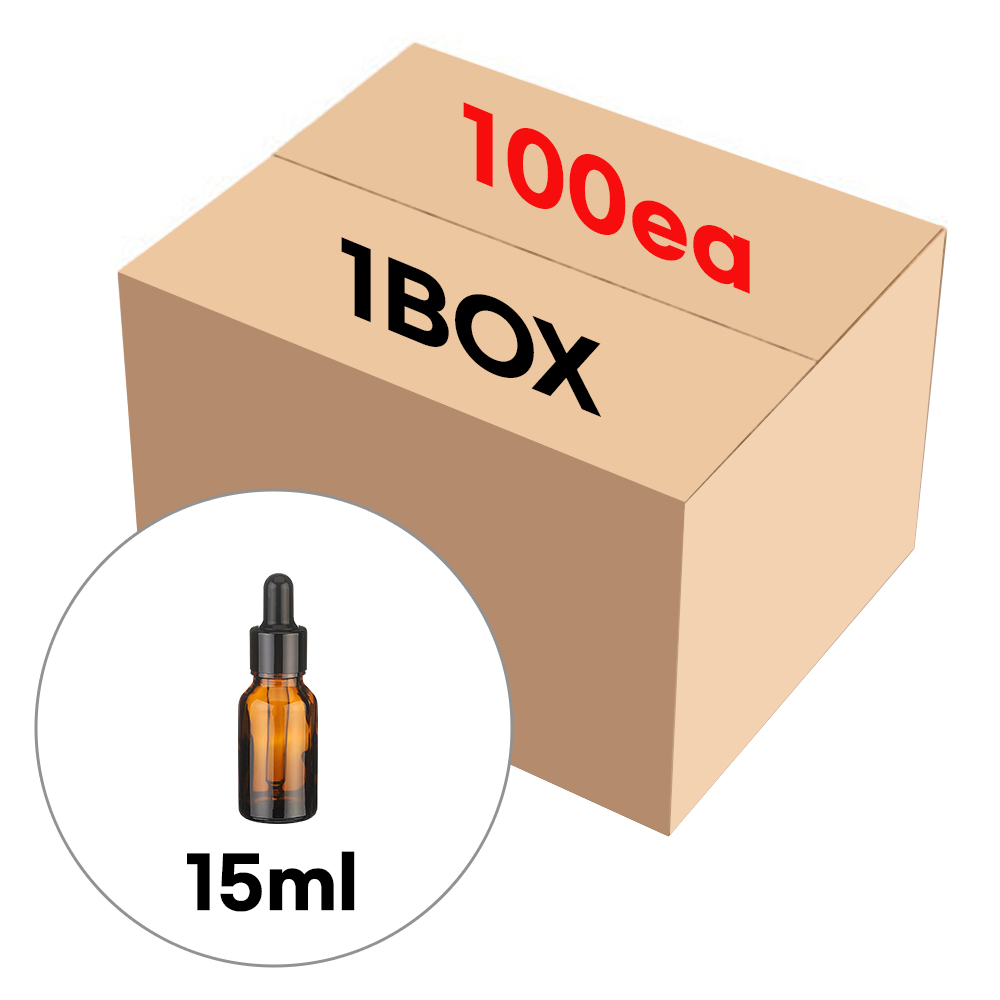 향수용기 블랙유광 뚜껑 스포이드 브라운 공병 15ml (1BOX 100개) 32,300원
