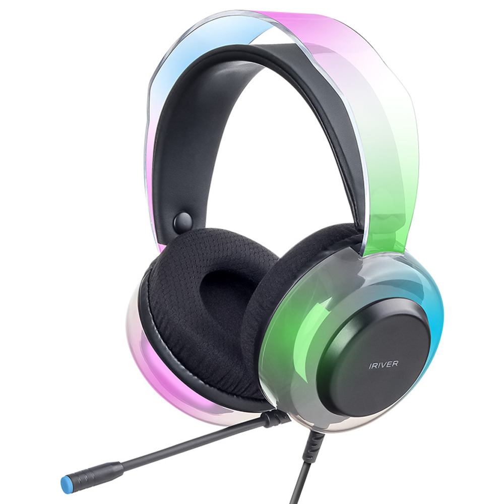 아이리버 가상 7.1채널 LED 노이즈캔슬링 마이크 USB 게이밍 헤드셋 + C타입 변환 젠더 세트, 블랙, Aurora GH6 35,250원