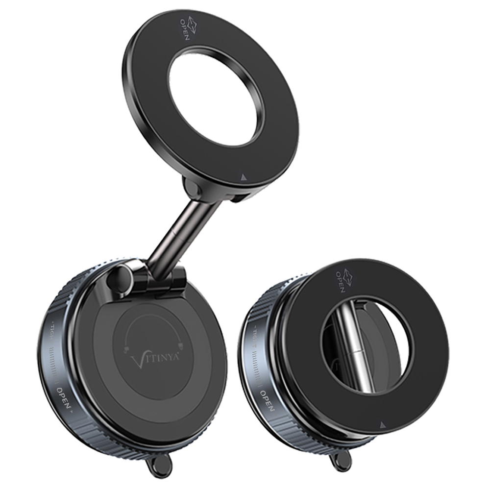 비티냐 차량용 360도 회전 접이식 진공 흡착 맥세이프 거치대 다이얼형, 1세트, 매트블랙 18,900원