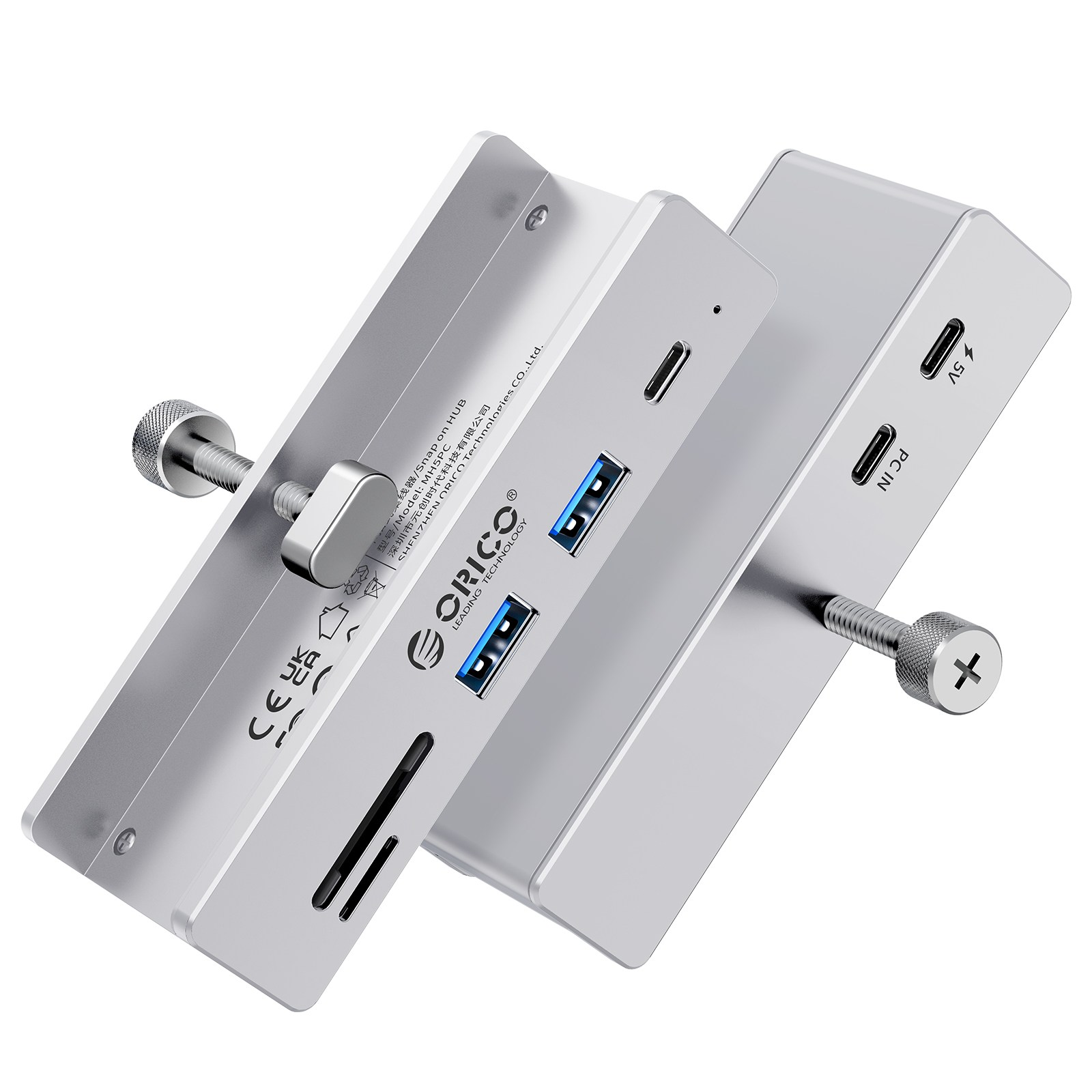 오리코 6 in 1 C타입 USB 3.2 10Gbps SD/TF DIY 설치 알루미늄 멀티허브 MH5PC, 실버 34,000원