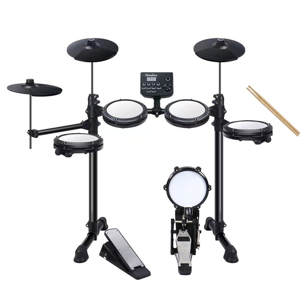 Himolins 전자 드럼 전자 드럼 세트 휴대용 드럼 스탠드 어린이 휴대용 전자 드럼 초보자용 가정용 성인 연습 드럼 전자 드럼 입문용 독립형 베이스 드럼/풋페달 포함, 1개, TA-30 469,000원