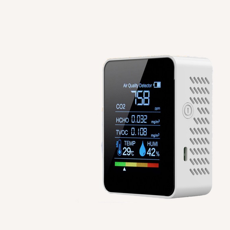 공기질측정기 이산화탄소 경보기 포름알데히드 감지 TVOC 온습도계, 화이트, 1개 17,850원
