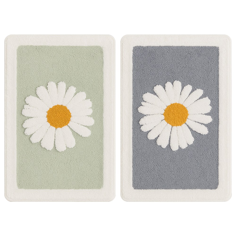 투데이리빙 2p 세트 폭신폭신 플라워 발매트 주방 욕실 현관 미끄럼방지 러그 빨아쓰는 화장실 흡수 매트 10,800원