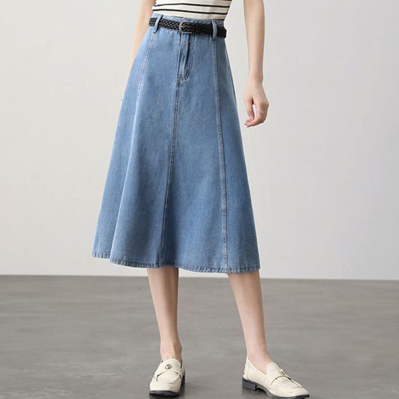 COSYEVNO 여자 데님 스커트 머메이드 루즈핏 A라인 미디 청치마 29,800원