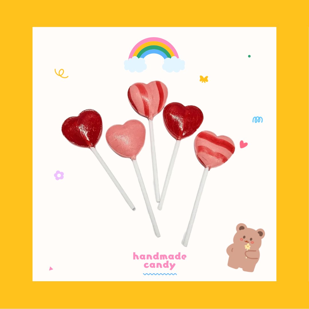 하트캔디 수제 막대사탕 리본포장 7,620원