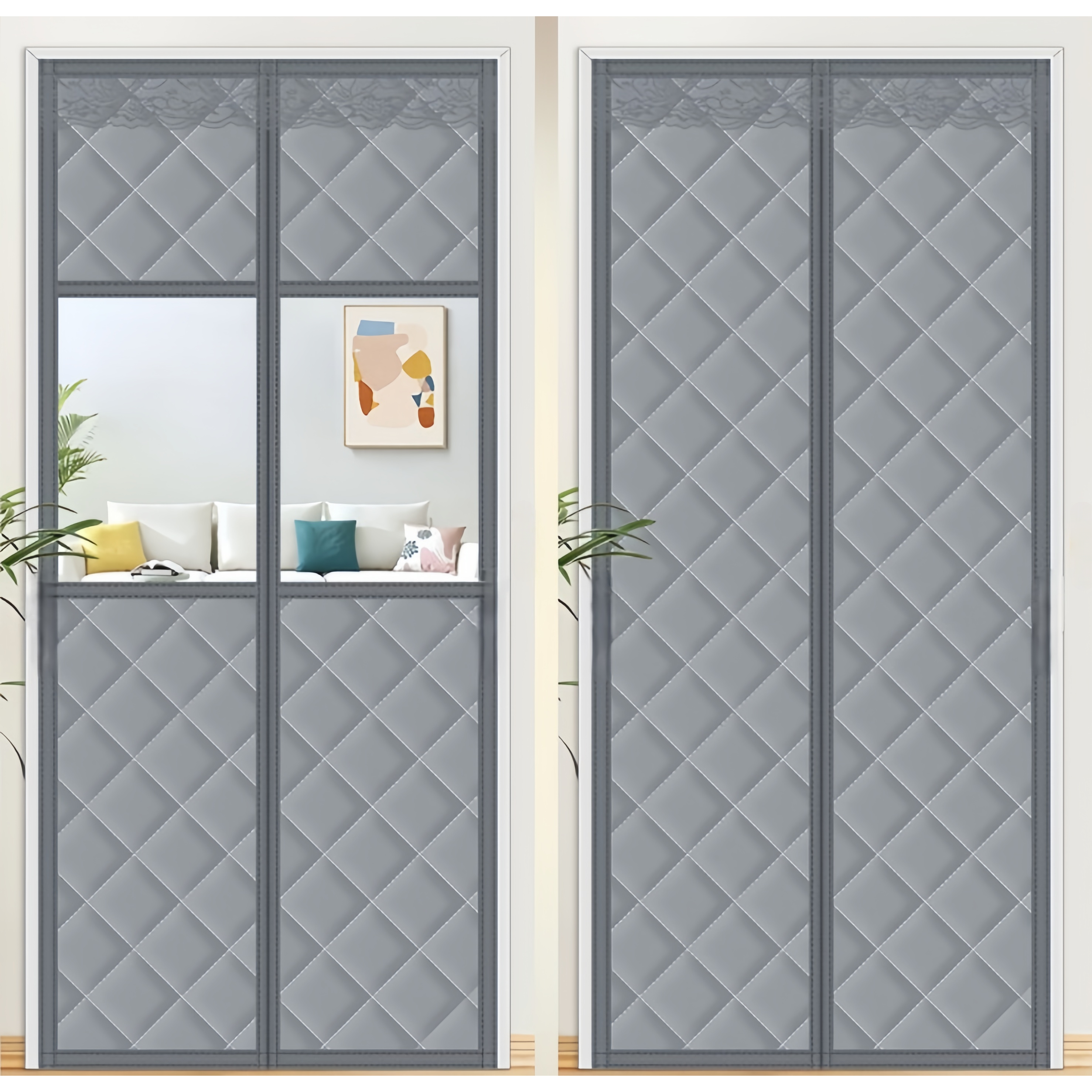 Miri&Ju 두꺼운 패딩 외풍차단 방한 자석커튼 양문형, 투명창 23,500원