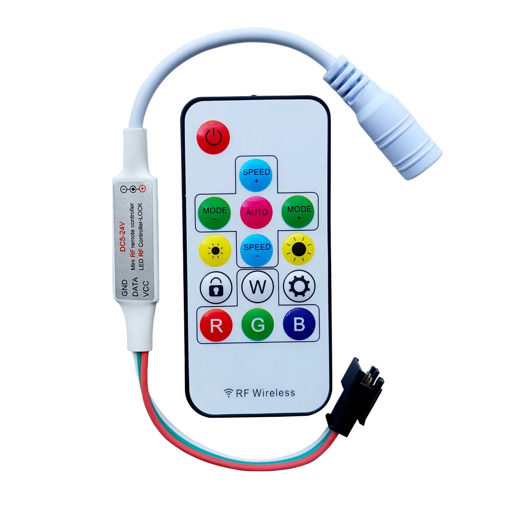 14키 LED 컨트롤러 스마트 RF 무선 풀 컬러 리모컨 DC5-24V 3핀 개별 주소 지정 가능 5050 RGB 스트립 픽셀 10,300원